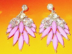 Full of crystal vintage earrings 5 cm !!