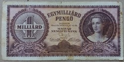 Magyarország 1 milliárd Pengő 1946 VG