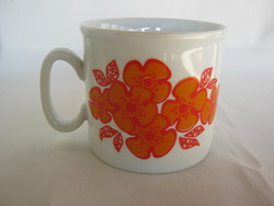 Zsolnay porcelain orange flower mug