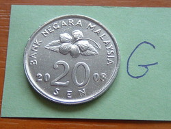 MALAYSIA MALAJZIA 20 SEN 2008 VIRÁG Blossom, ÉTELKOSÁR #G