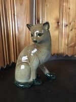 Porcelán cica macska szobor figura