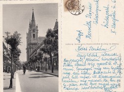Komárom Nádor utca a Szent András templommal 1940 RK Magyar Hungary