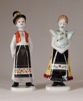 1F589 Régi Hollóházi Matyó népviseletes porcelán figura pár