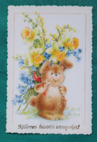 Aranyos,nyuszis húsvéti képeslap,postatiszta