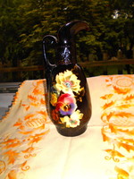 Art Nouveau pour-majolica jug-shaped vase
