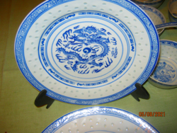 6  Kínai  sárkány  mintás rizs szemes Jingedzen 24 cm tányér