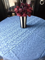 Álomszép elegáns kék selyemdamaszt  asztalterítő 130 x 158 cm téglalap