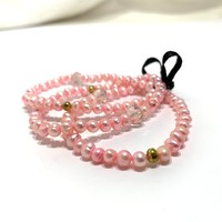 3 pcs cultured pearl true pearl bracelet elastic, size: s / m - echte perlen armband