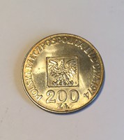 Polish silver 200 zloty 1974 money coin - silver 200 zloty polnische geld