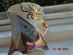 Szecessziós architekturális formákkal,kézzel festett arany virágokkal,6 szögletes mokkás csésze