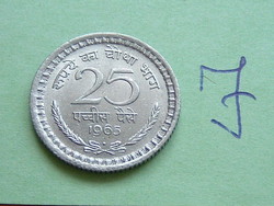 INDIA 25 PAISE 1965 diamond: (B, Mumbai, Bombay), Nikkel #J