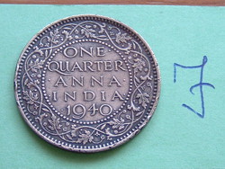 INDIA 1/4 ANNA 1940 (b) Mumbai (Bombay) Mint small dot, Emperor George VI, Bronz #J