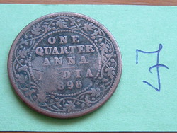 INDIA 1/4 ANNA 1896 Queen Victoria 6,4 g 25 mm Réz #J