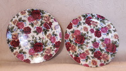 Rózsás porcelán tányér 2db