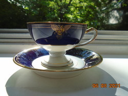 Empire hand painted rosy coffee set with embossed snake head and bay leaf pattern