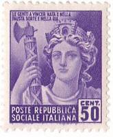 Olaszország Szociális Köztársaság forgalmi bélyeg 1944