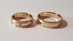 Pair of 14K White and Yellow Gold Wedding Rings 13.07g