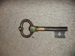 Full réz kulcs alakú dugóhúzó, Várna felirattal, kb.12 centis