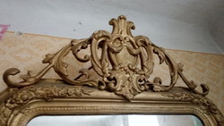 Barokk tükrös pultos konzol asztal fali dísz elem