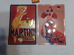Domború lemez tábla, fém reklám tábla - két darab együtt - Martini, Bacardi