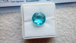 4.05 karátos gyémánt formájú kék akvamarin drágakő tanúsítvánnyal