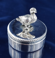 Sweet silver duck box, christening, baby waiting, tooth fairy