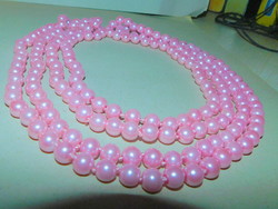 Rózsaszínű Shell Pearl Extra Hosszú Gyöngysor Nyaklánc - 180 cm-es!