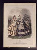 French antique steel engraving with hand coloring antique fashion print heloise leloir for the price of its frame