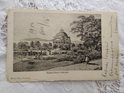 Antik magyar szecessziós képeslap Balatonfüred 1902, 1856-os látképpel Köves Béla Veszprém kiadása