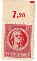 Németország, Thüringia szovjet megszállása forgalmi bélyeg 1945