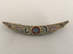 Antique Murano microsaic brooch, marked. Fabrica Angelo Pessar