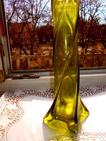 Szecessziós  design súlyos vastag cseh üveg váza