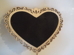 Board - new - 20 x 10 cm - wood - velvet - can be pierced - writing board - with laced edge