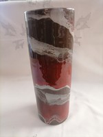 Iparművészeti csurgatott mázas váza