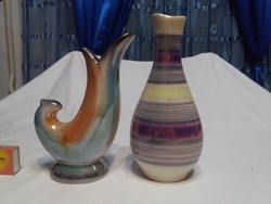 Két darab Iparművész Kerámia váza együtt - az egyik madár forma