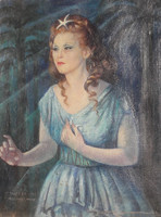 V. Barta Éva: László Margit "Pamina" szerepében (olaj-vászon 75x55 cm) operaénekesnő portréja