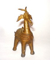 RITKA DHOKRA ART ,KŐRE ÉPÍTETT ANTIK BRONZ FIGURA