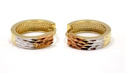 Tricolor gold hoop earrings (zal-au100907)