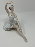 Royal Dux Vladimir David - Nagy méretű, kézzel festett porcelán balerina - CZ