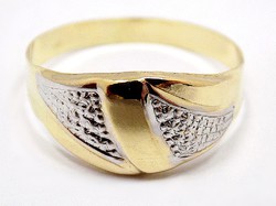 Sárga-fehér arany kő nélküli gyűrű (ZAL-Au100847)