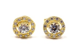 Stone gold earrings (zal-au96447)