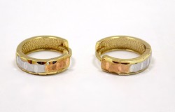 Tricolor gold hoop earrings (zal-au100930)