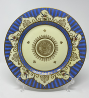 Hand-painted, richly decorated pirkenhammer Czechoslovak porcelain decorative plate - cz