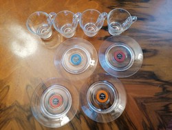 Original lavazza amodo mio espresso glass cups with bottoms, in perfect condition (set of 4)