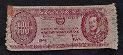 Debreceni Szalag és Zsinórgyár 100 Forint 1976, a Forint bevezetésének 30. évfordulójára. Hiányos!