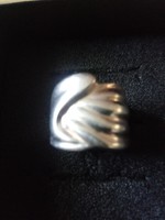 Absztrakt mintás széles ezüst gyűrű (925)