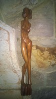 Female nude wooden sculpture, African bomber 50 cm