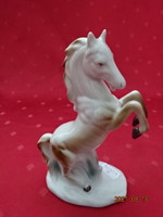 Arpo Romanian porcelain figurine, hand-painted prancing horse, height 15.5 cm. He has!