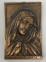 R. Törley Mária: Mater Dolorosa-Szűz Mária relief,  Bronz falidísz - CZ