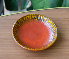 Pond head retro ceramic ashtray, bowl, serving - small bowl - orange craftsman ceramic bowl